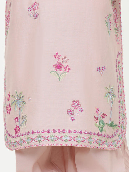 2 Piece Dobby Suit- Embroidered (Pret)