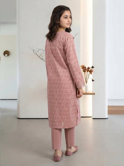 2 Piece Self Jacquard Suit- Embroidered (Pret)