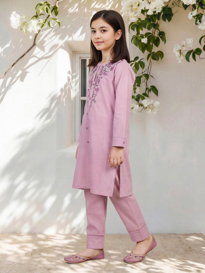 2 Piece Yarn Dyed Suit- Embroidered (Pret)