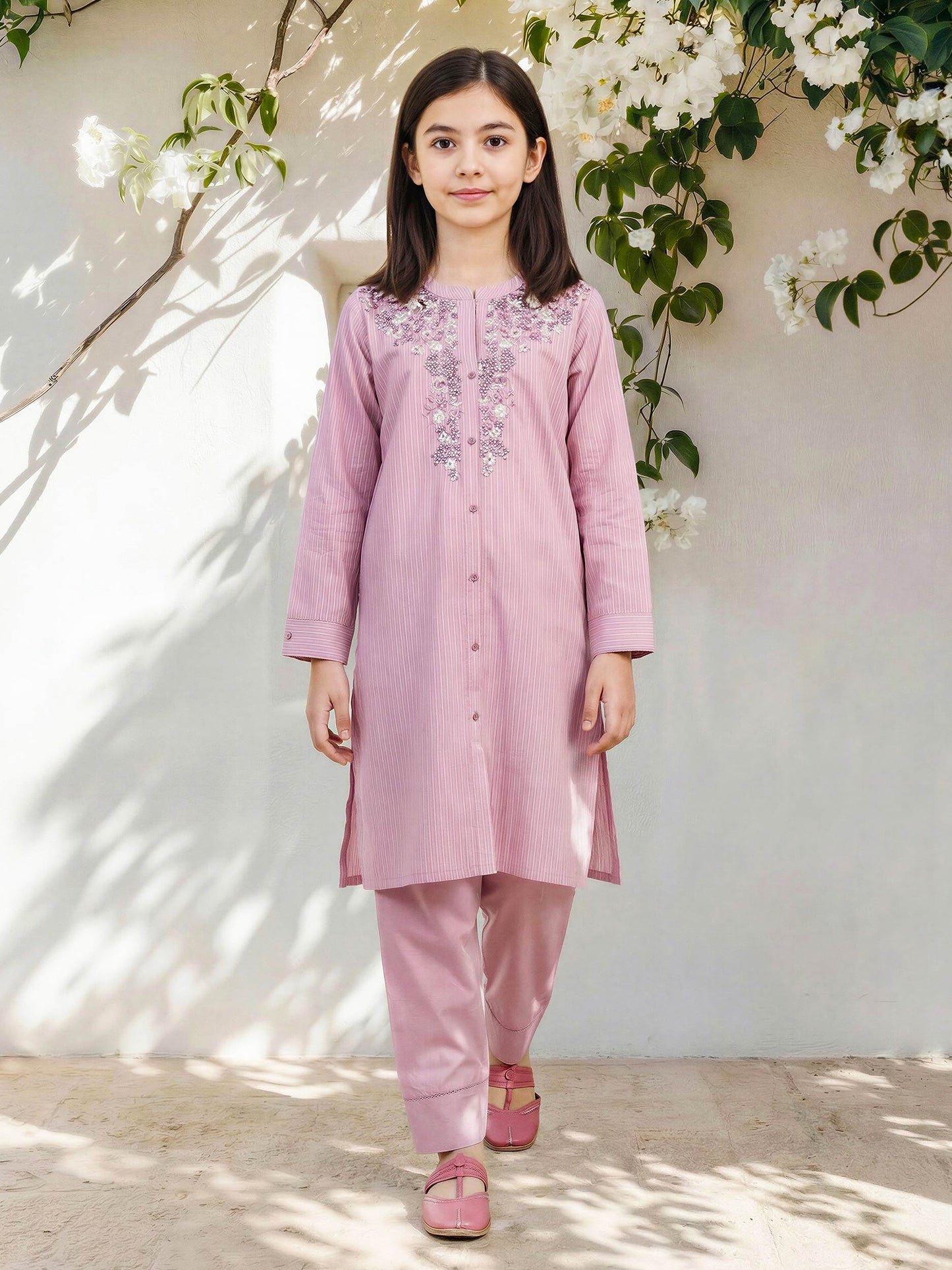 2 Piece Yarn Dyed Suit- Embroidered (Pret)
