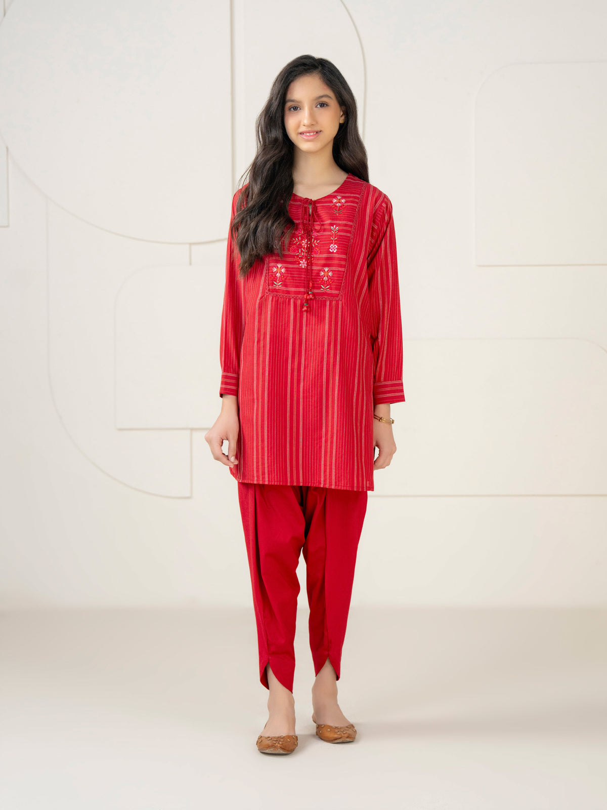 2 Piece Yarn Dyed Suit-Embroidered