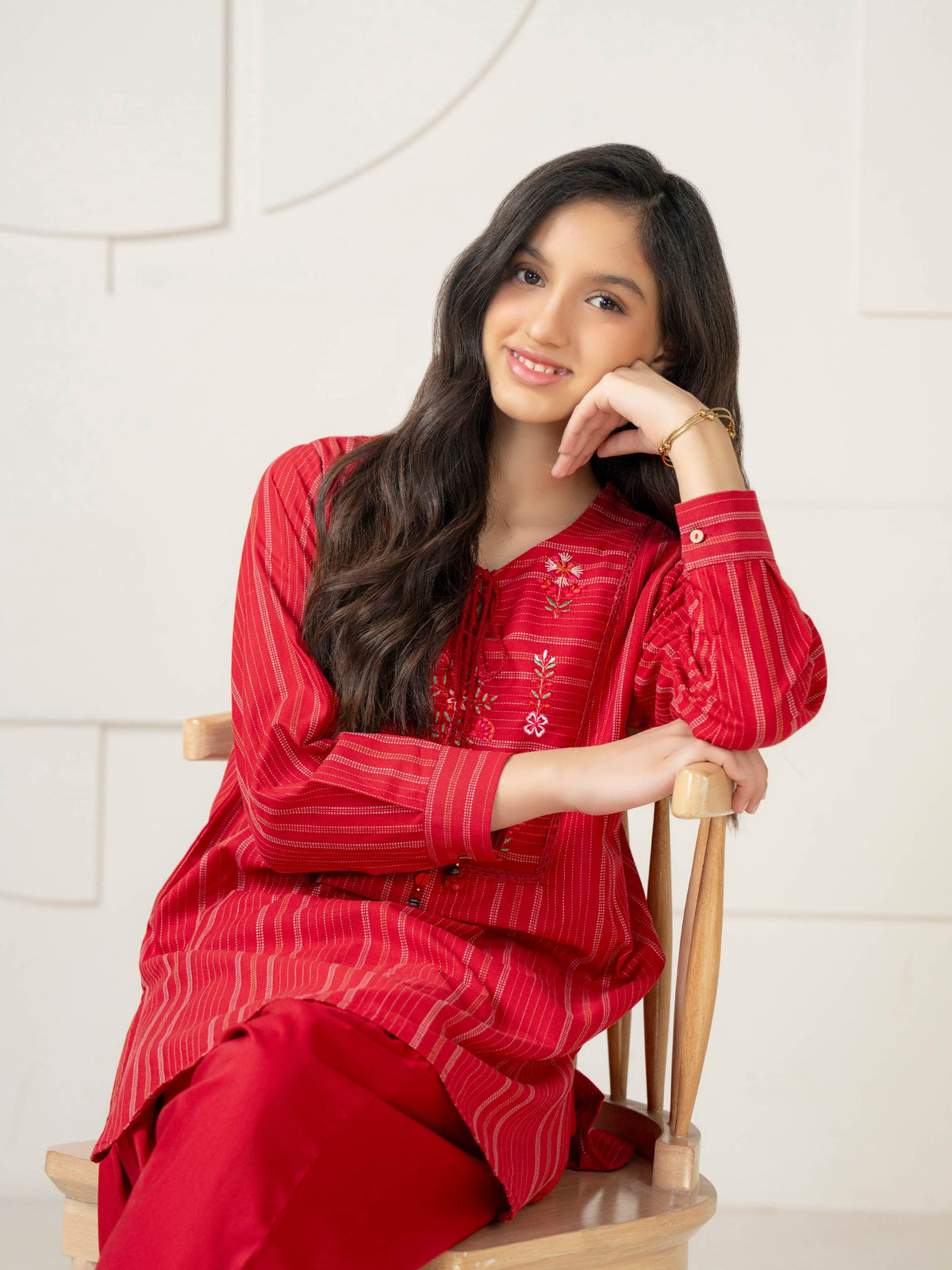 2 Piece Yarn Dyed Suit-Embroidered