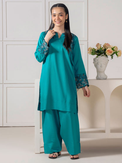 2 Piece Silk Suit-Embroidered