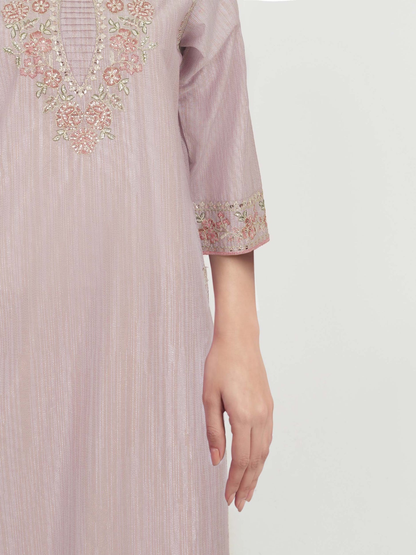 2 Piece Lawn Zari Suit- Embroidered (Pret)