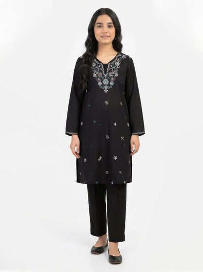 2 Piece Viscose Slub Suit- Embroidered (Pret)