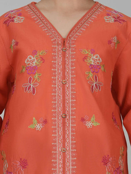 2 Piece Lawn Slub Suit- Embroidered (Pret)