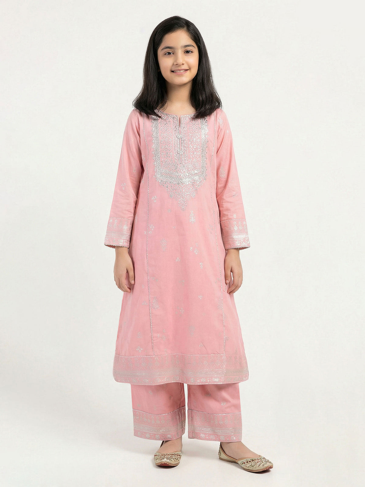 2 Piece Lawn Slub Suit- Embroidered (Pret)