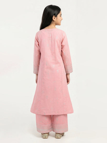2 Piece Lawn Slub Suit- Embroidered (Pret)