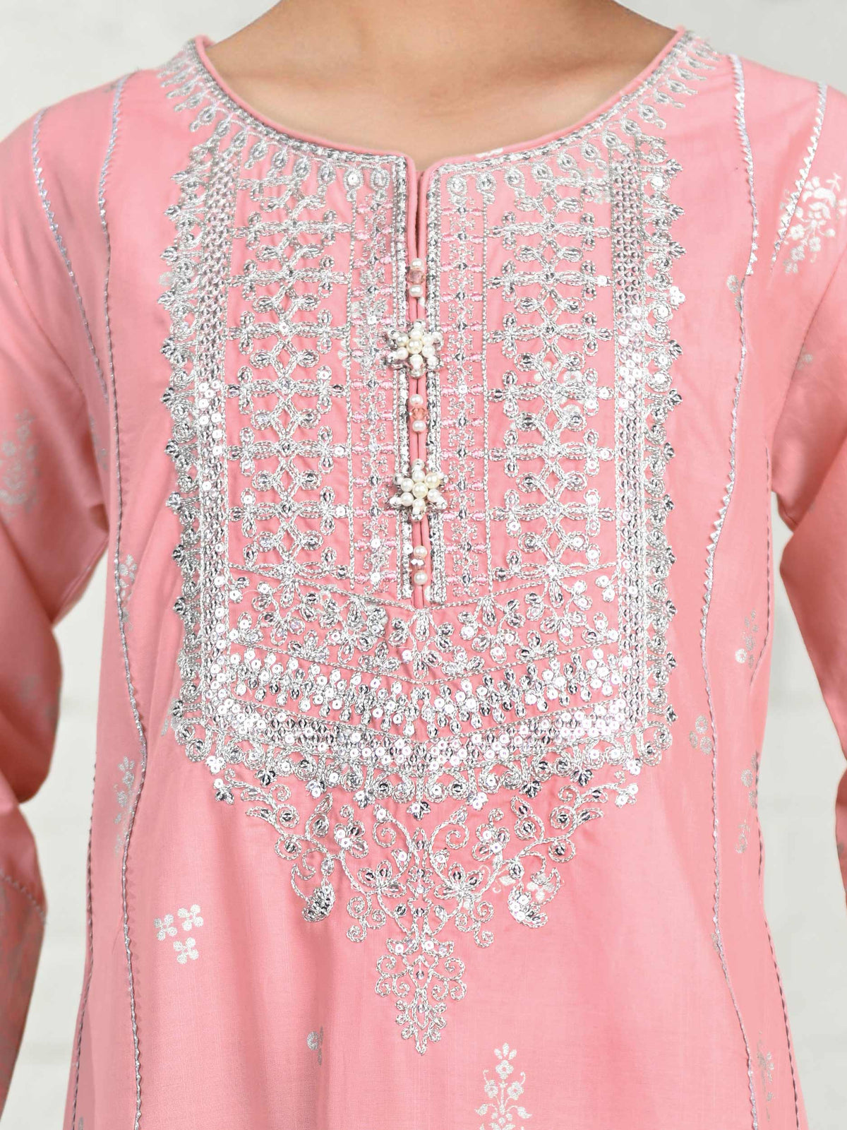 2 Piece Lawn Slub Suit- Embroidered (Pret)