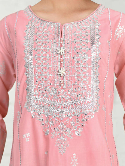 2 Piece Lawn Slub Suit- Embroidered (Pret)