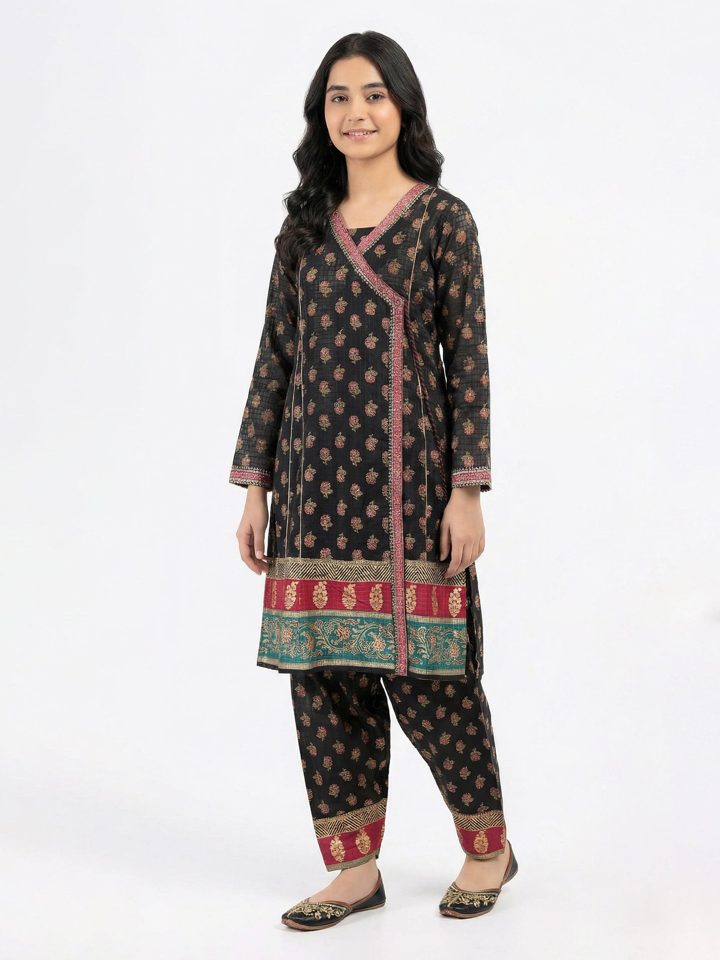 2 Piece Lawn Texture Suit- Embroidered (Pret)