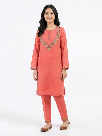 2 Piece Lawn Texture Suit- Embroidered (Pret)