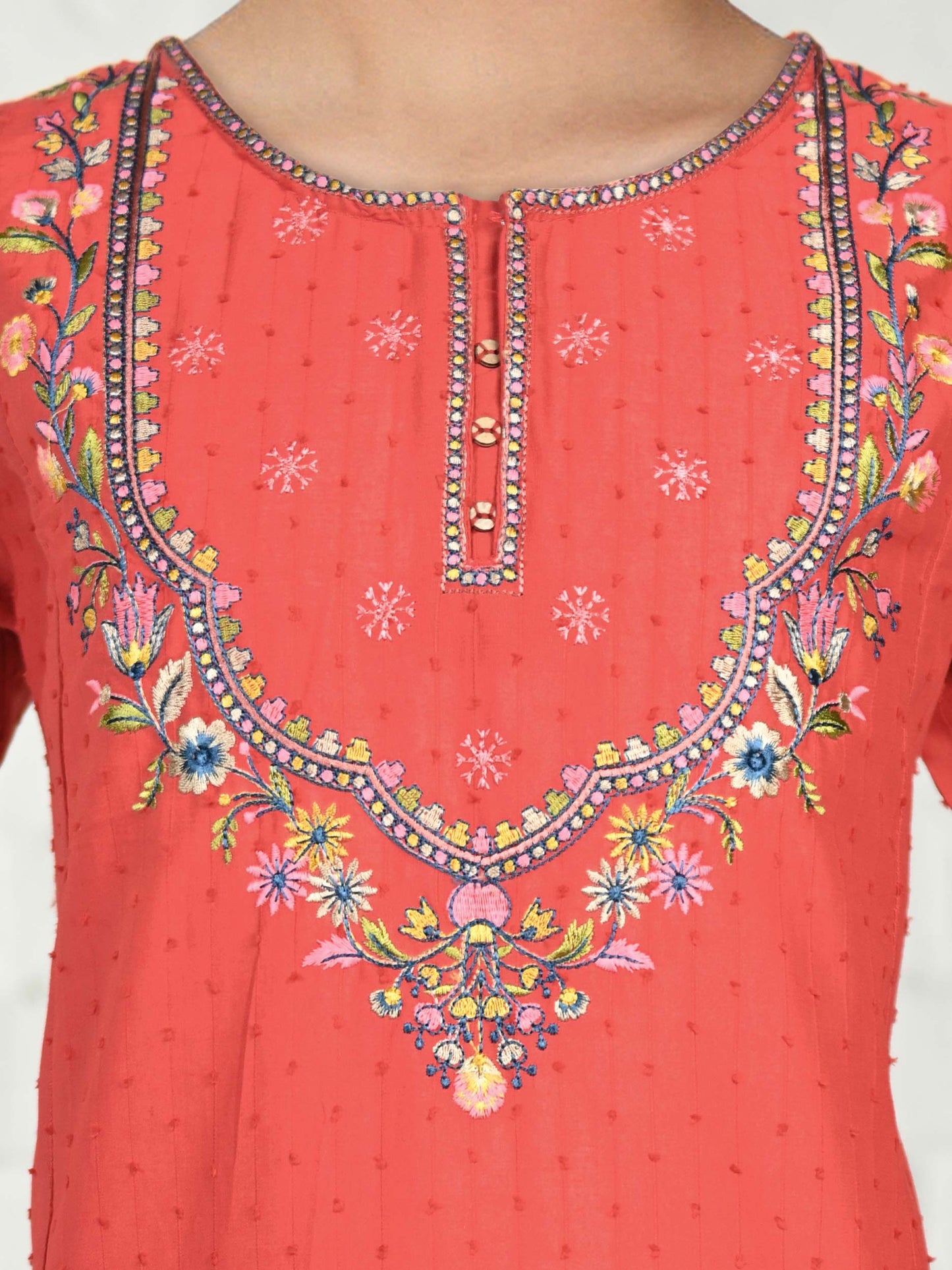 2 Piece Lawn Texture Suit- Embroidered (Pret)