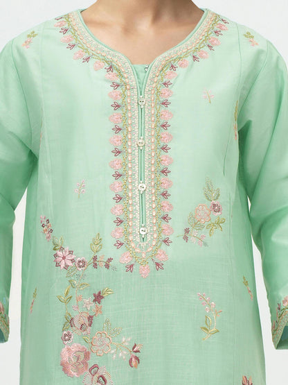 2 Piece Lawn Slub Suit- Embroidered (Pret)