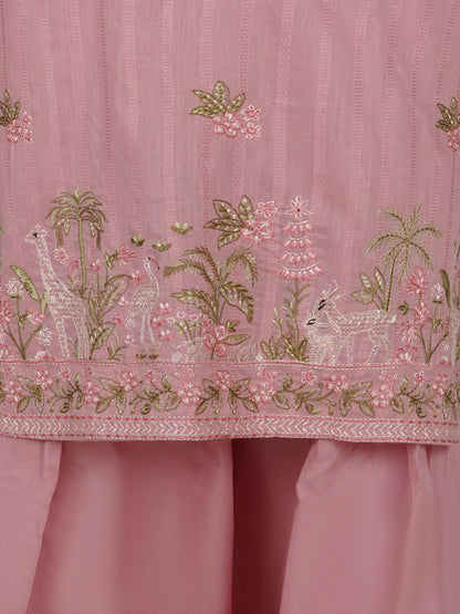 2 Piece Self Jacquard Suit- Embroidered (Pret)