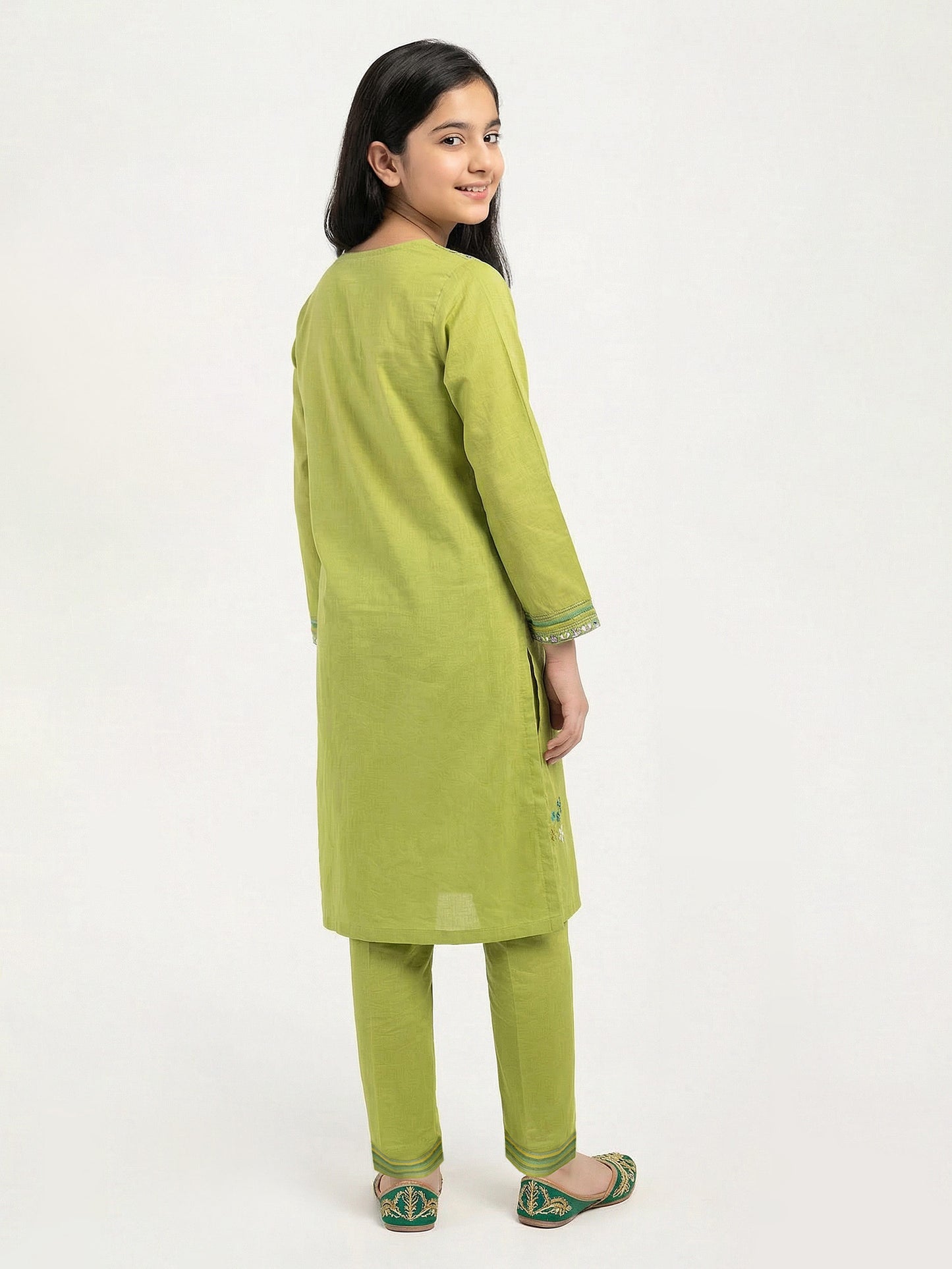 2 Piece Lawn Slub Suit- Embroidered (Pret)
