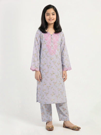 2 Piece Viscose Suit- Embroidered (Pret)