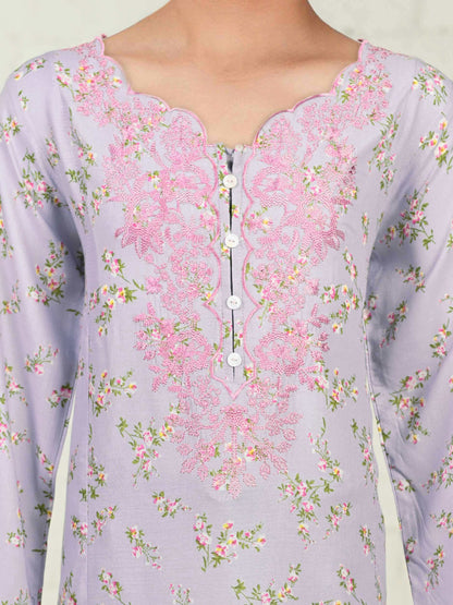 2 Piece Viscose Suit- Embroidered (Pret)