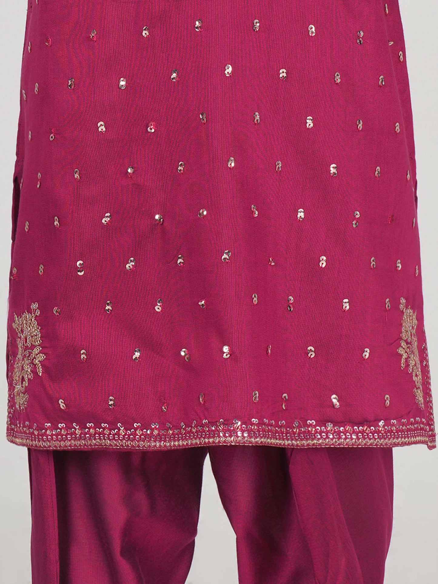 2 Piece Raw Silk Suit- Embroidered (Pret)