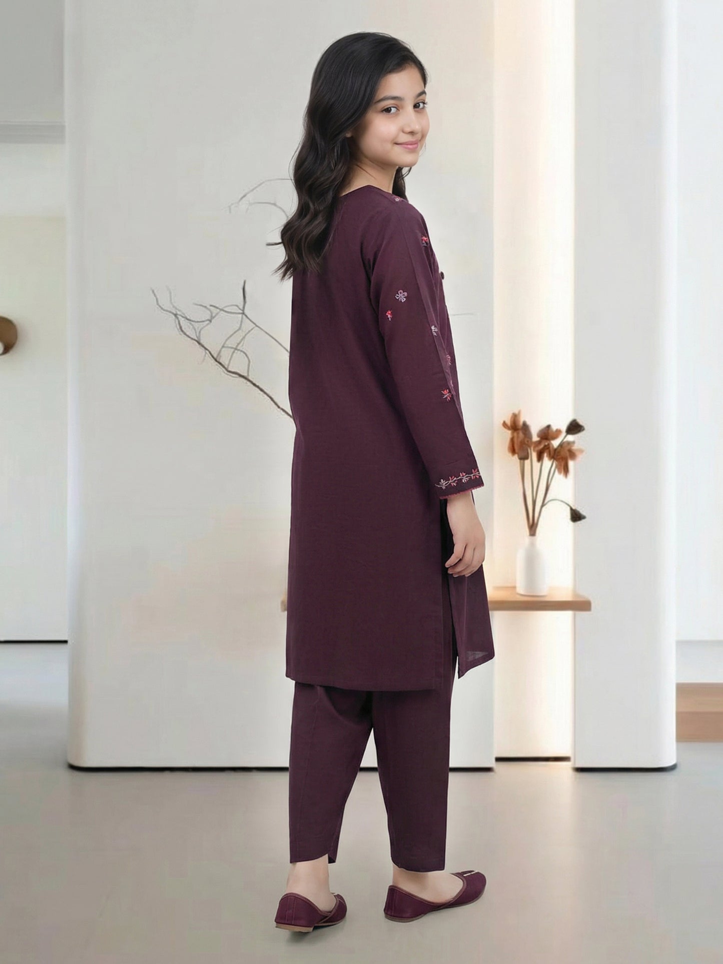 2 Piece Viscose Lawn Suit - Embroidered (Pret)