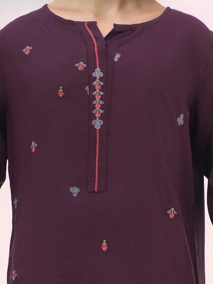 2 Piece Viscose Lawn Suit - Embroidered (Pret)