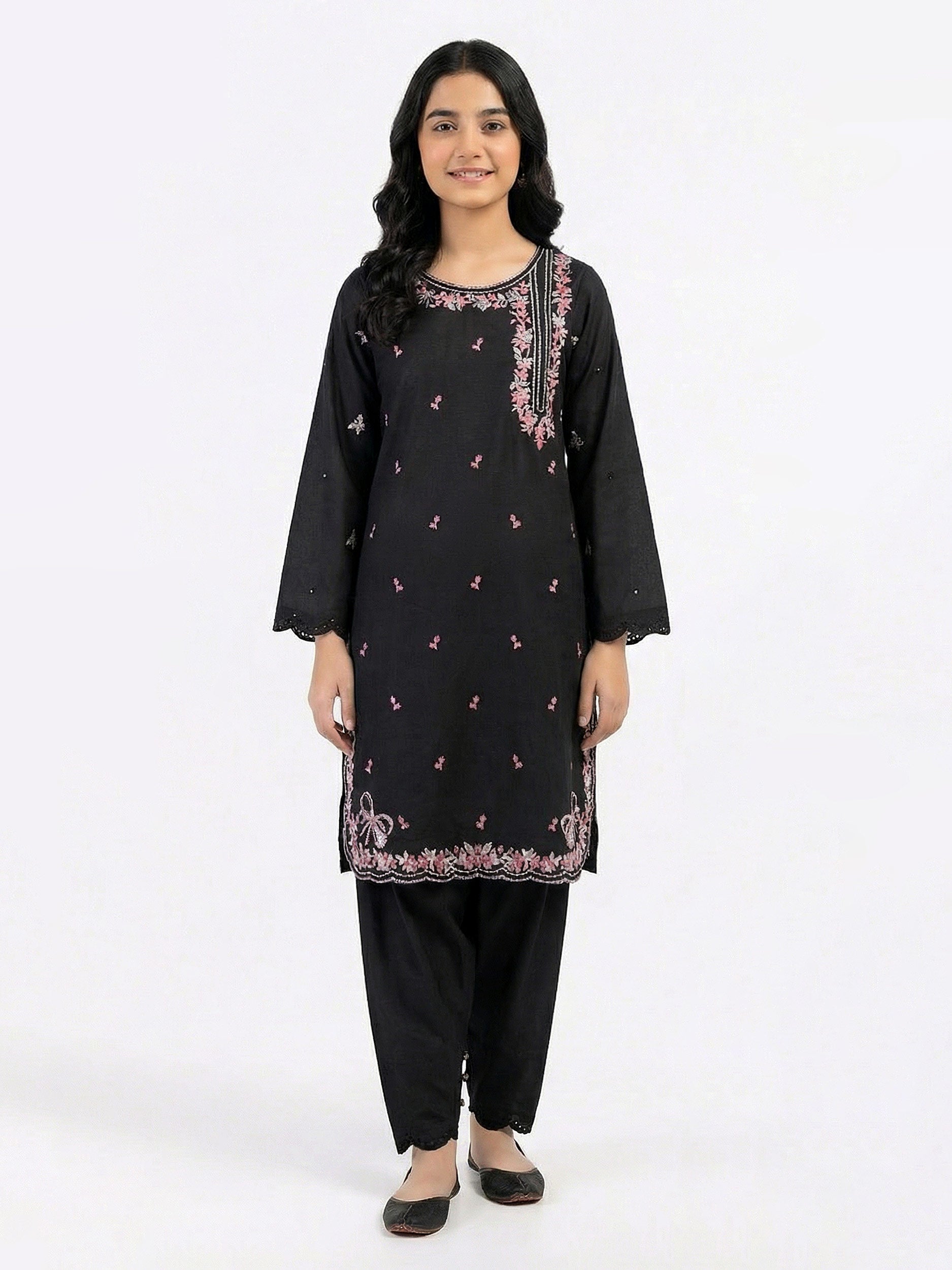 2 Piece Cotton Net Suit- Embroidered (Pret) – Limelightpk