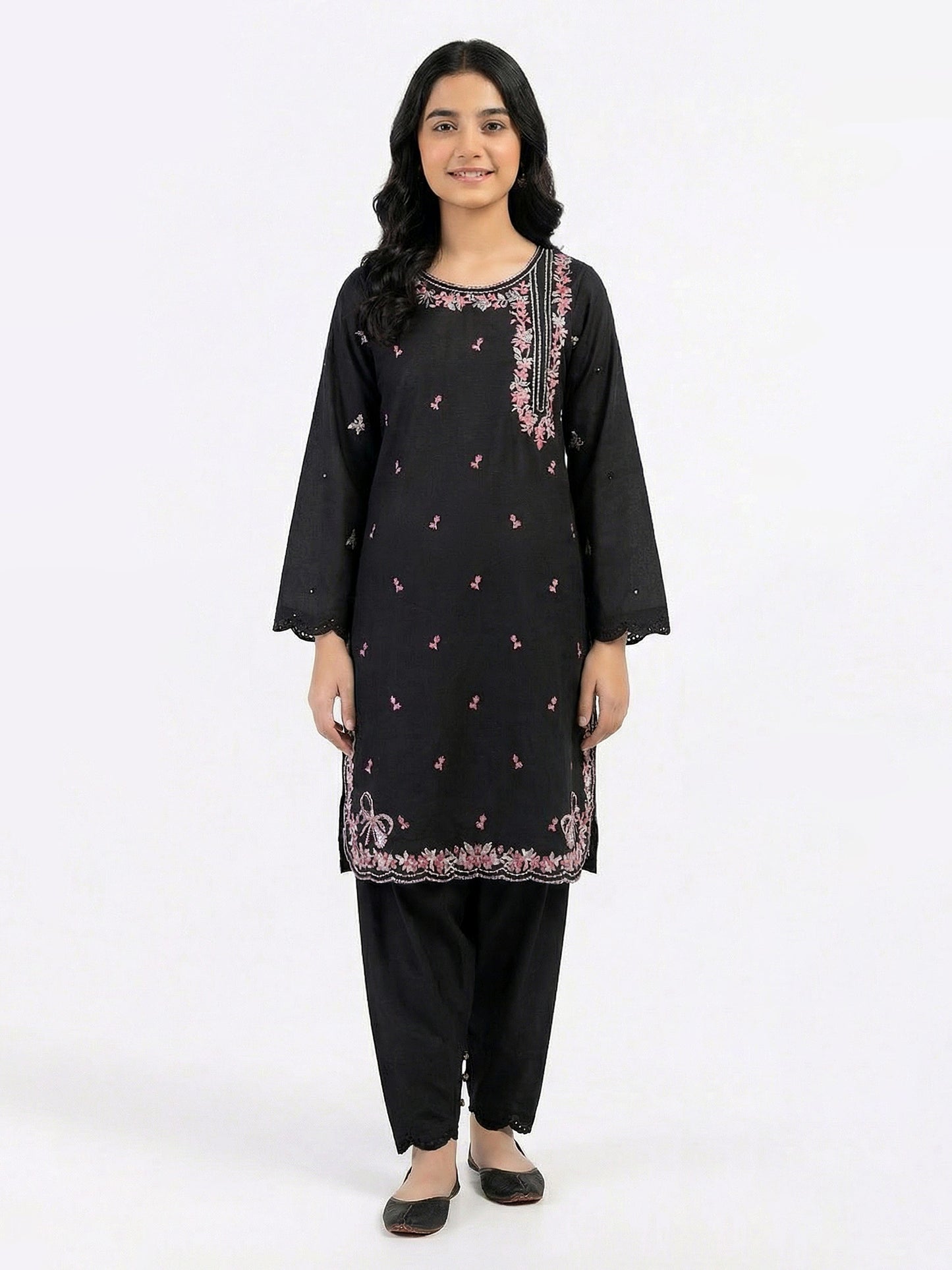 2 Piece Cotton Net Suit- Embroidered (Pret)