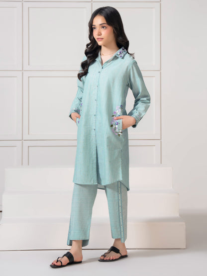 2 Piece Yarn Dyed Suit-Embroidered