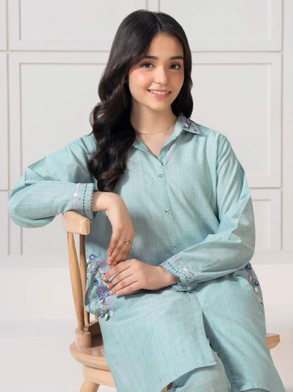 2 Piece Yarn Dyed Suit-Embroidered