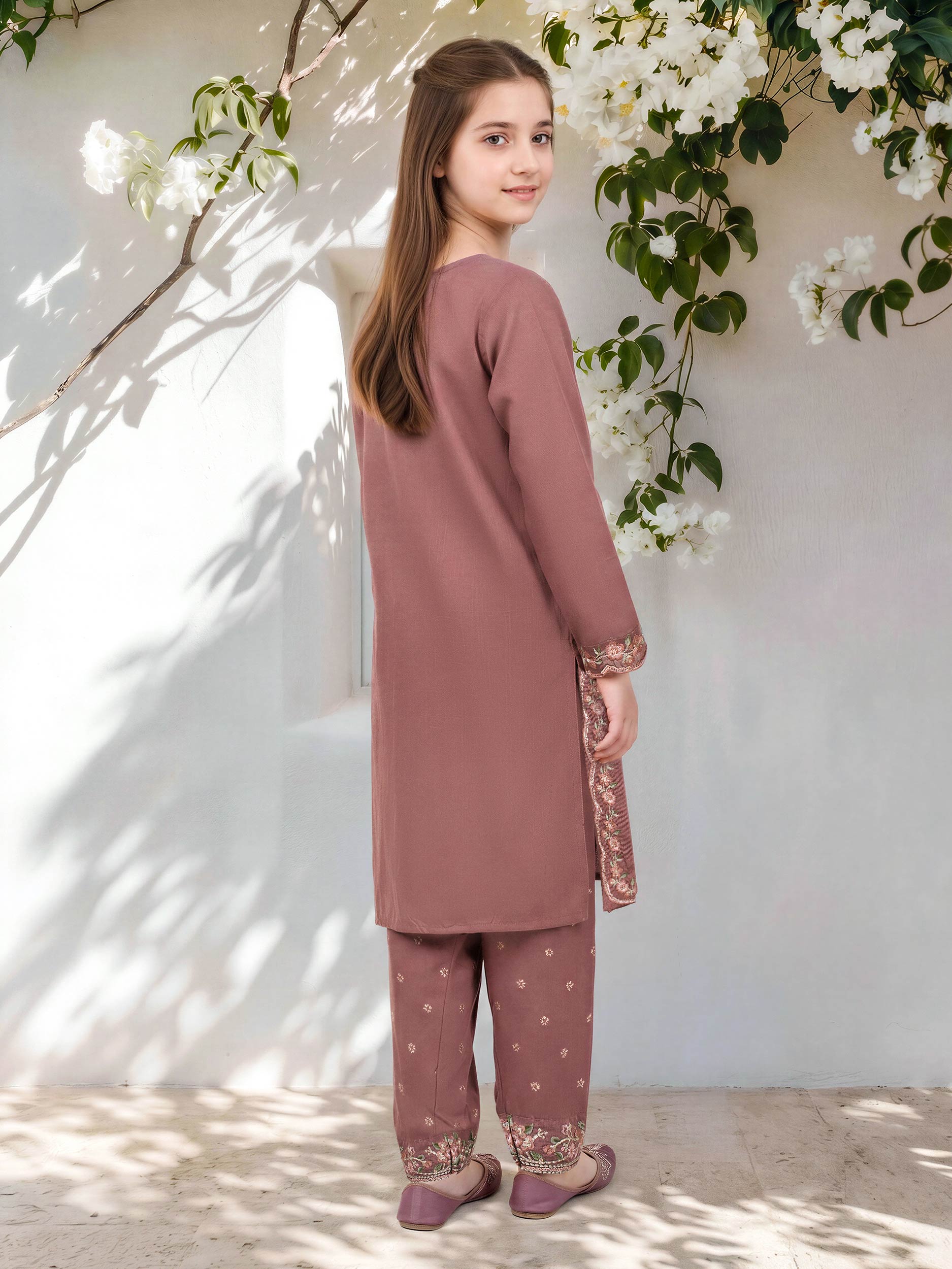 2 Piece Cotton Net Suit- Embroidered (Pret)
