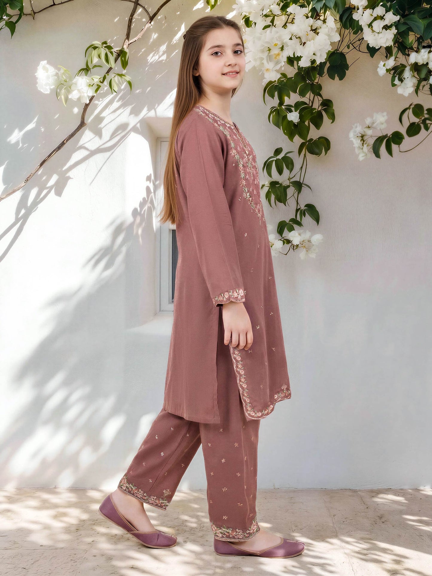 2 Piece Cotton Net Suit- Embroidered (Pret)