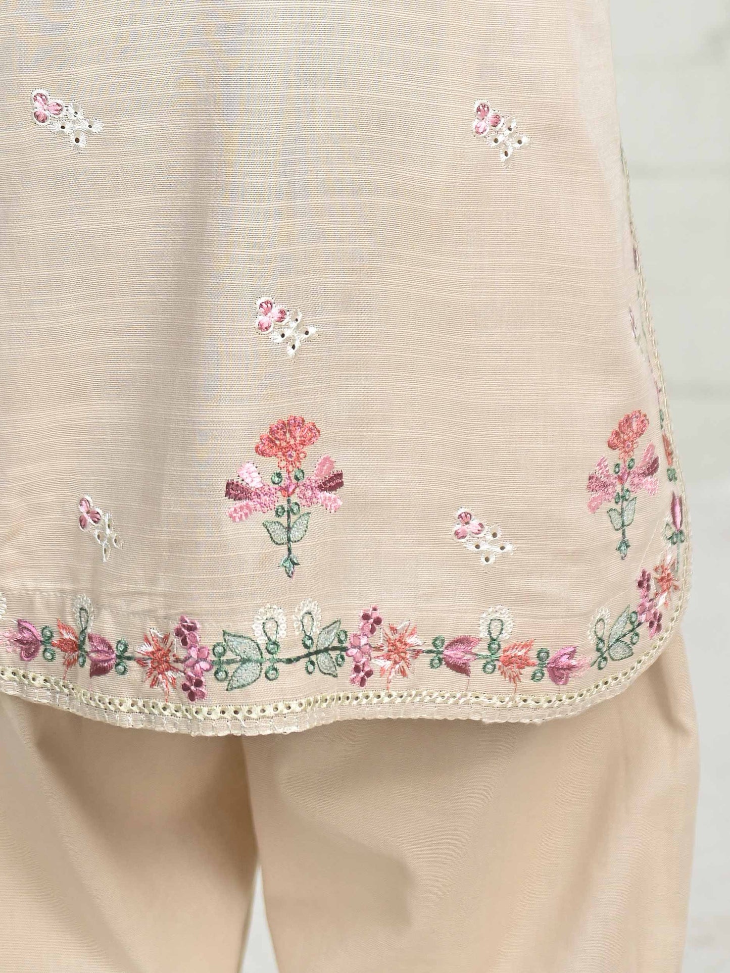 2 Piece Slub Khaddar Suit- Embroidered (Pret)