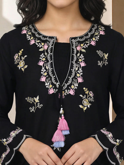 2 Piece Khaddar Suit- Embroidered (Pret)