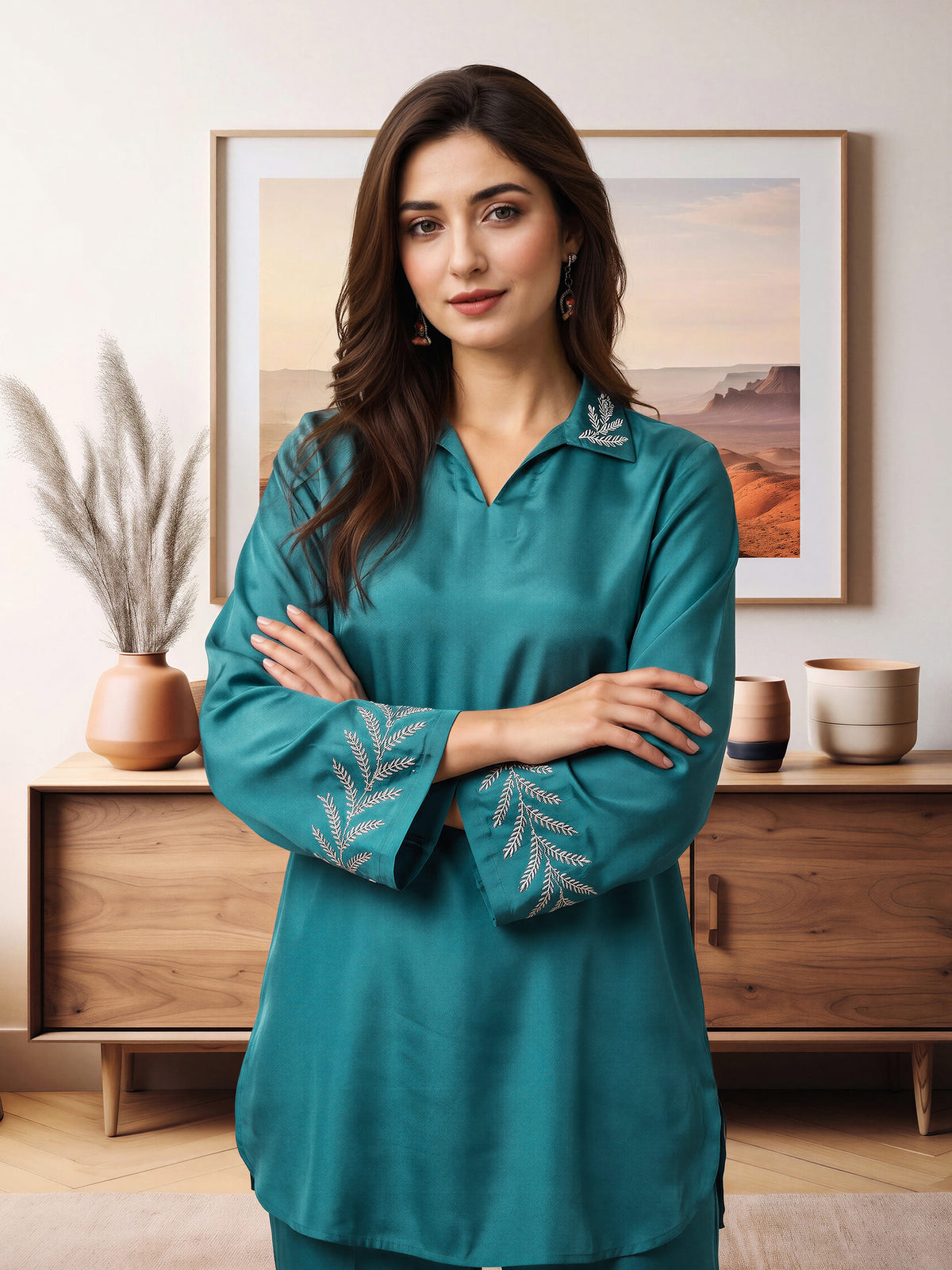 Silk Co-ord Set- Embellished