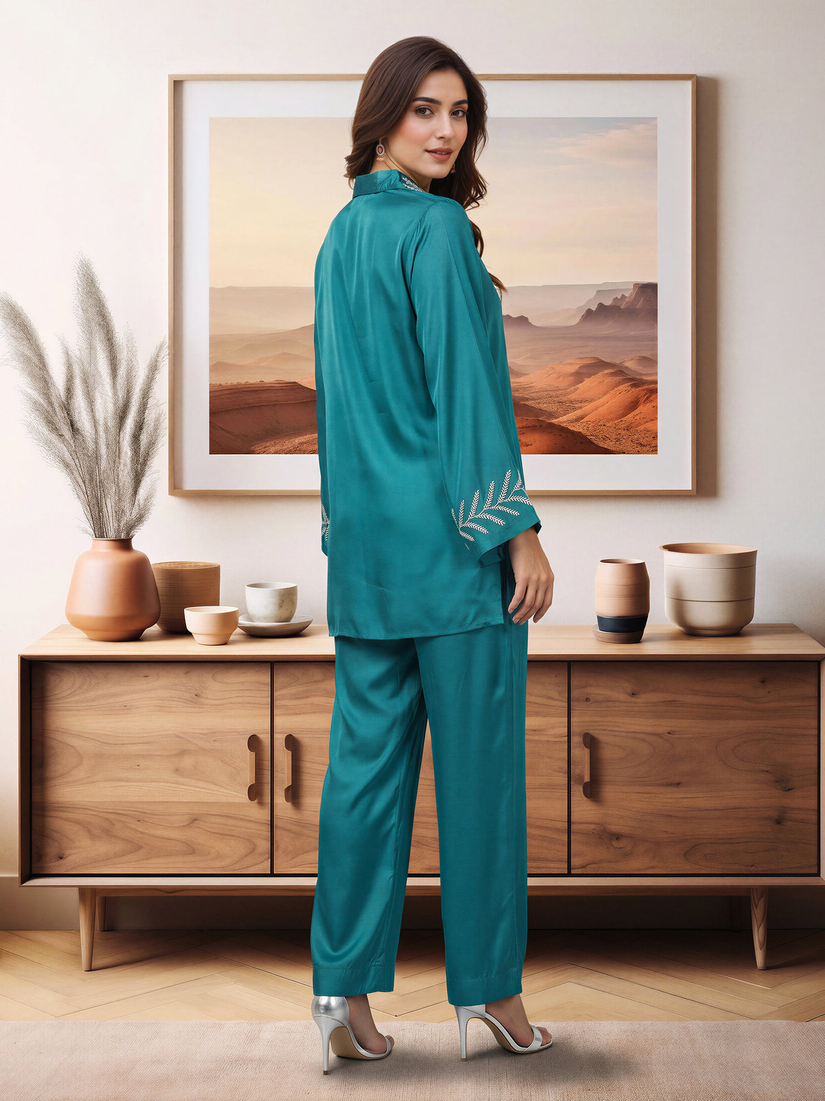 Silk Co-ord Set- Embellished