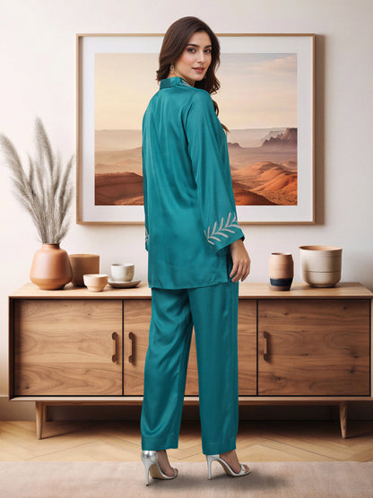Silk Co-ord Set- Embellished