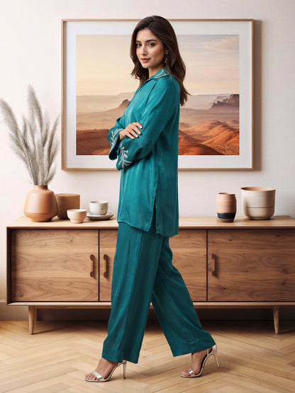 Silk Co-ord Set- Embellished