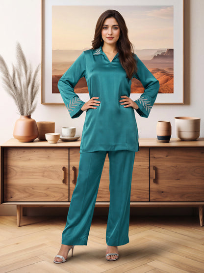 Silk Co-ord Set- Embellished