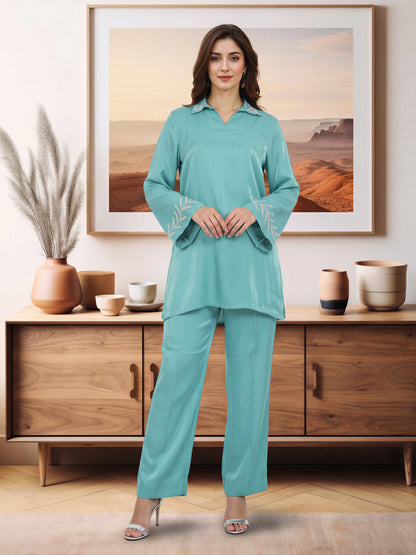 Silk Co-ord Set- Embellished