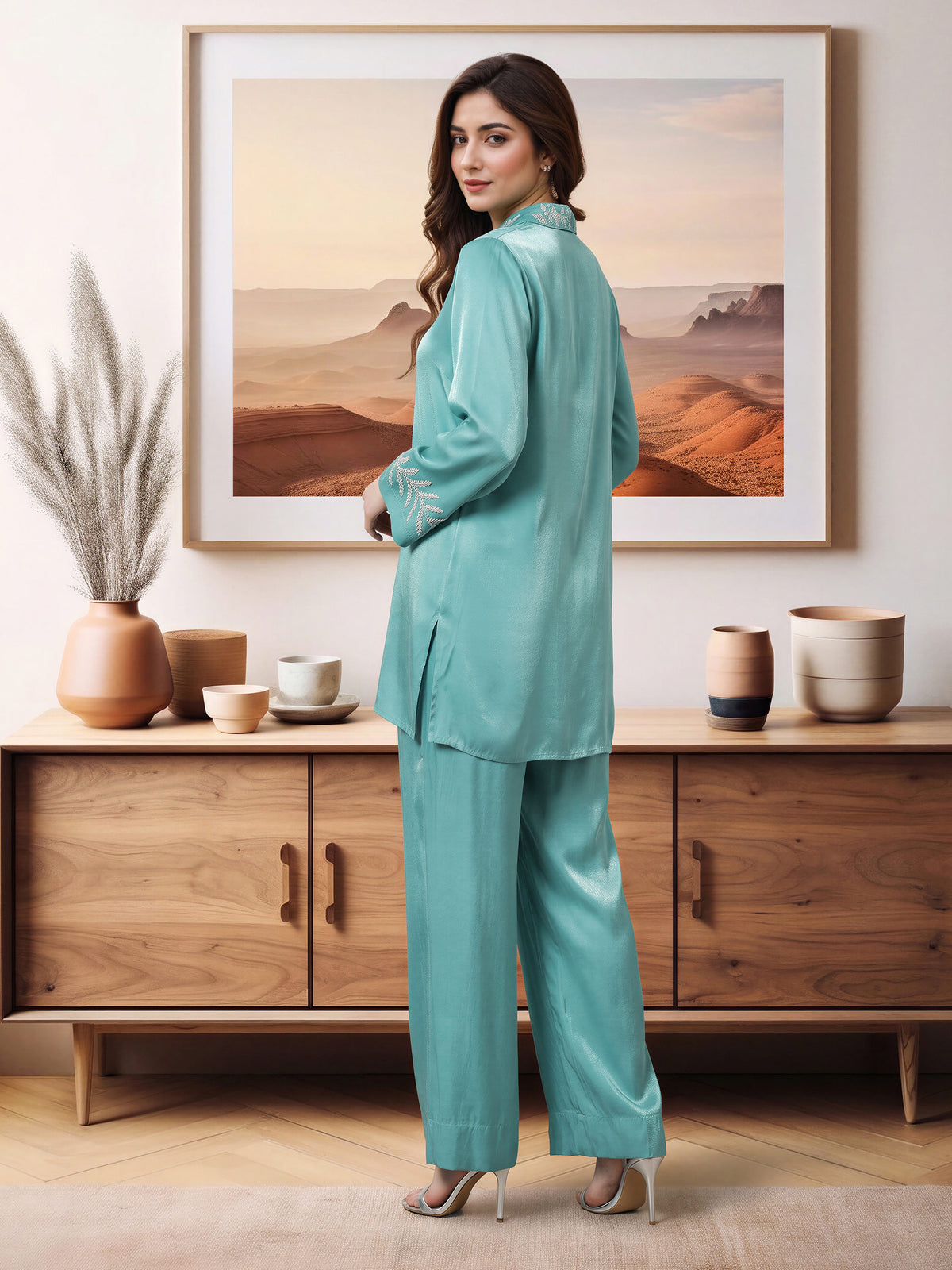 Silk Co-ord Set- Embellished