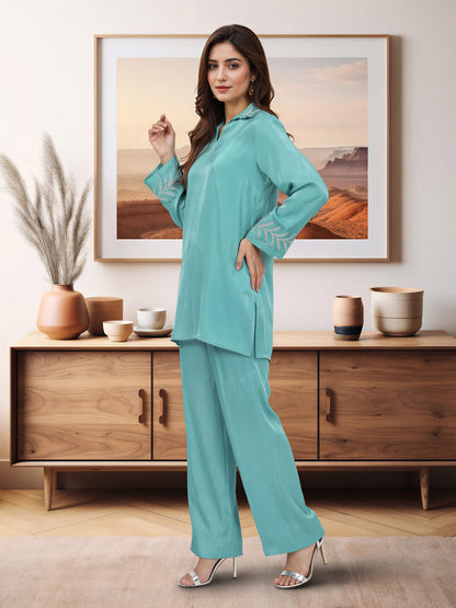 Silk Co-ord Set- Embellished