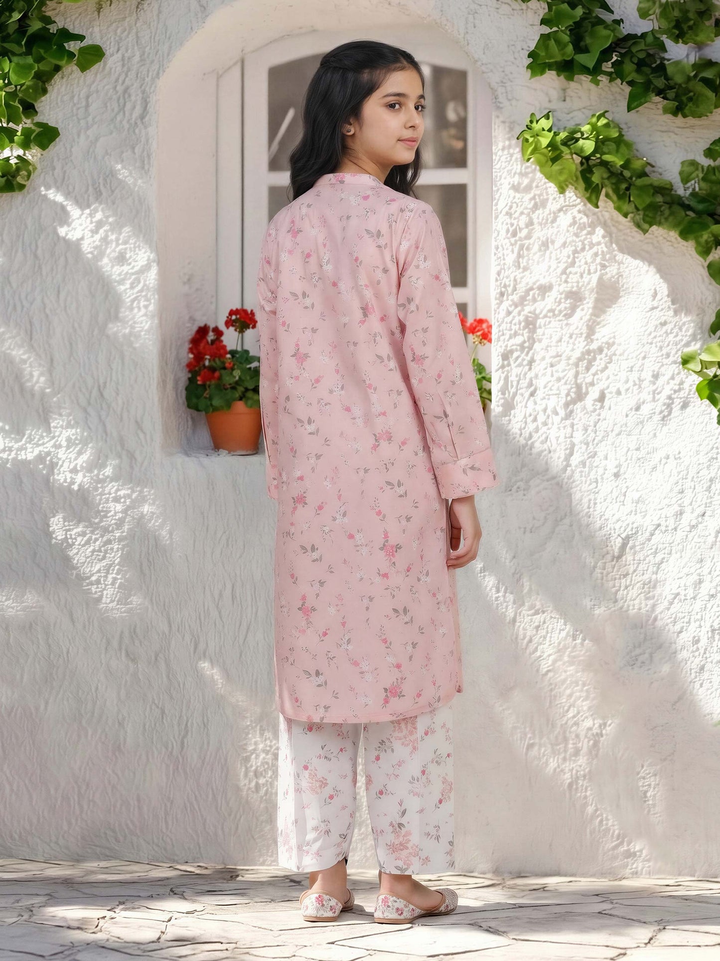 2 Piece Cambric Suit- Embroidered (Pret)