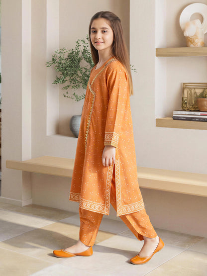 2 Piece Lawn Slub Suit- Embroidered (Pret)