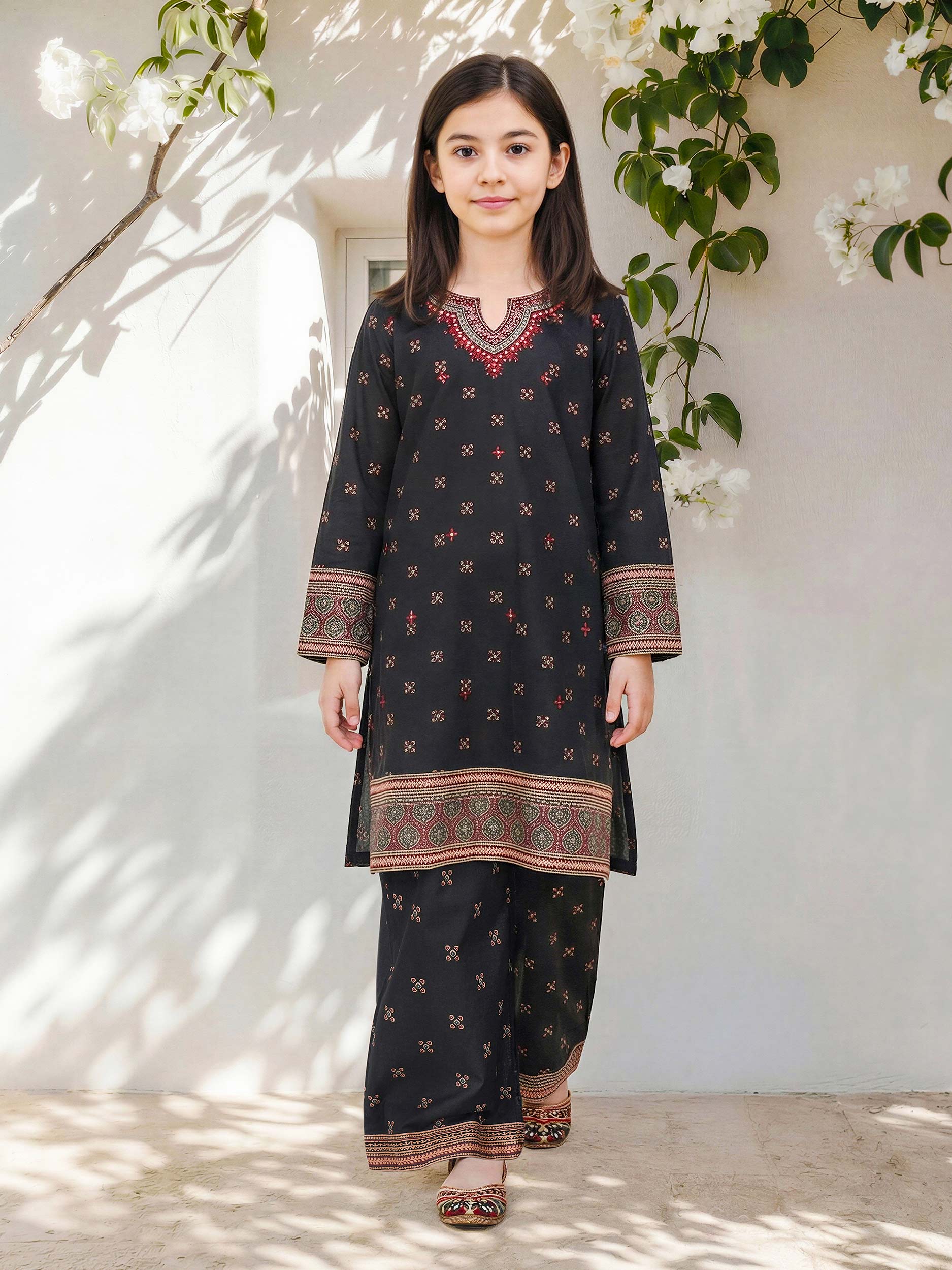 2 Piece Cambric Suit- Embroidered (Pret)
