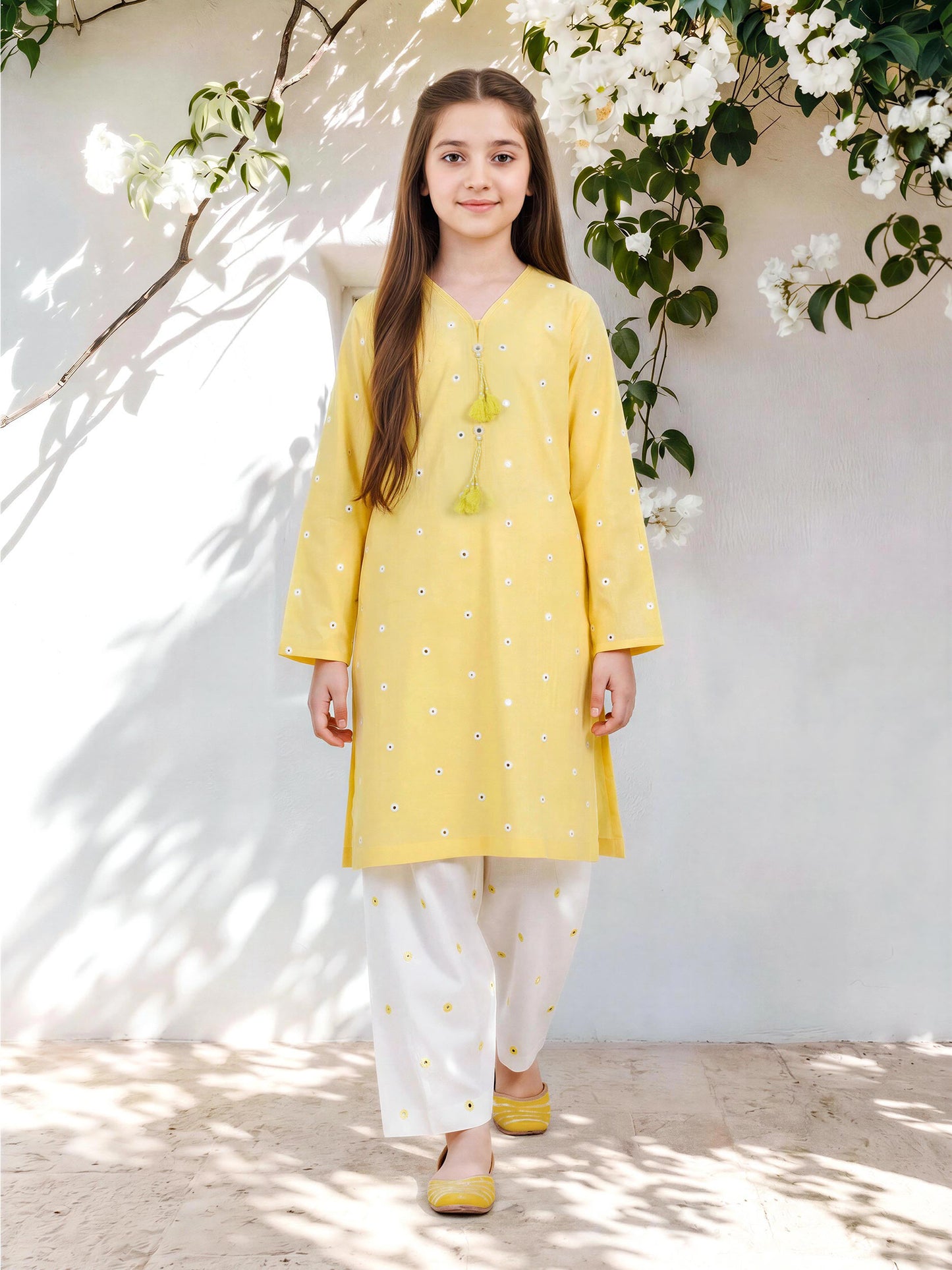 2 Piece Lawn Slub Suit- Embroidered (Pret)