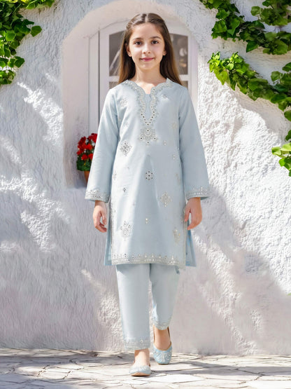 2 Piece Lawn Texture Suit- Embroidered (Pret)
