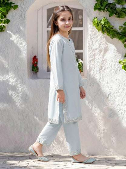 2 Piece Lawn Texture Suit- Embroidered (Pret)