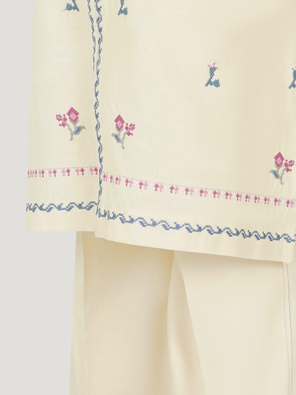 2 Piece Lawn Slub Suit- Embroidered (Pret)