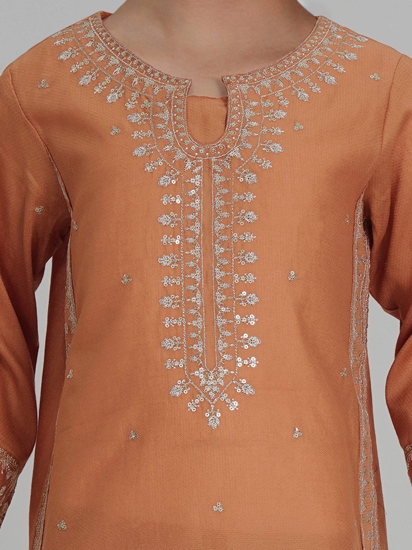 2 Piece Dobby Suit- Embroidered (Pret)