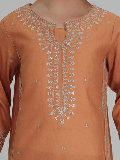 2 Piece Dobby Suit- Embroidered (Pret)